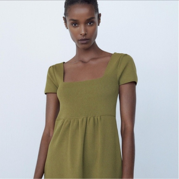 Zara Green Knit Dress. NWOT. Size Large. - Picture 4 of 5
